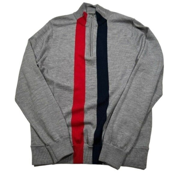 G/FORE Other - G/Fore Men's 100% Merino Wool 1/4 Zip Sweater Pullover Striped Heather Gray XL